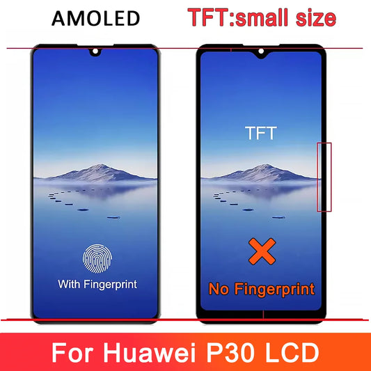 6.1”TFT For Huawei P30 LCD Display With Frame ELE-L29 ELE-L09 ELE-L04 Screen Touch Digitizer Assembly Replacement P30 LCD