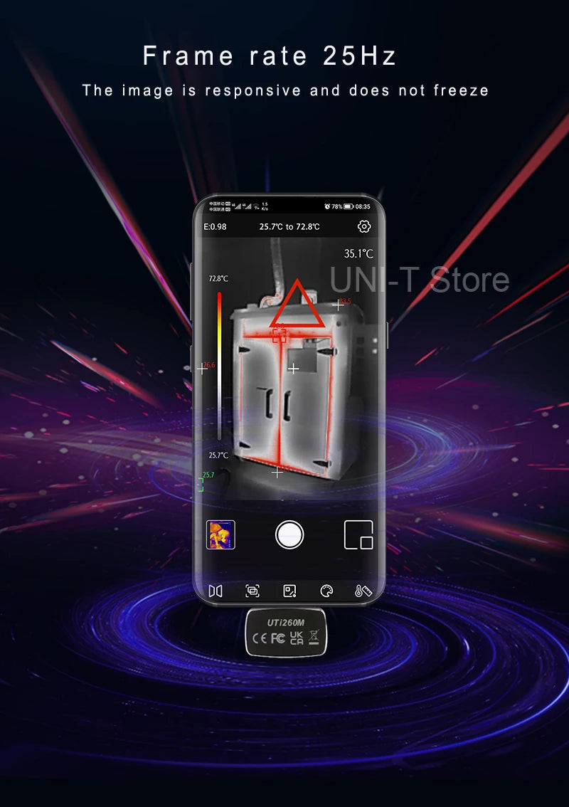 Termógrafo Móvil UNI-T UTi260M para Android (Tipo C) - Herramienta Temperatura Módulo PCB/Electrónico