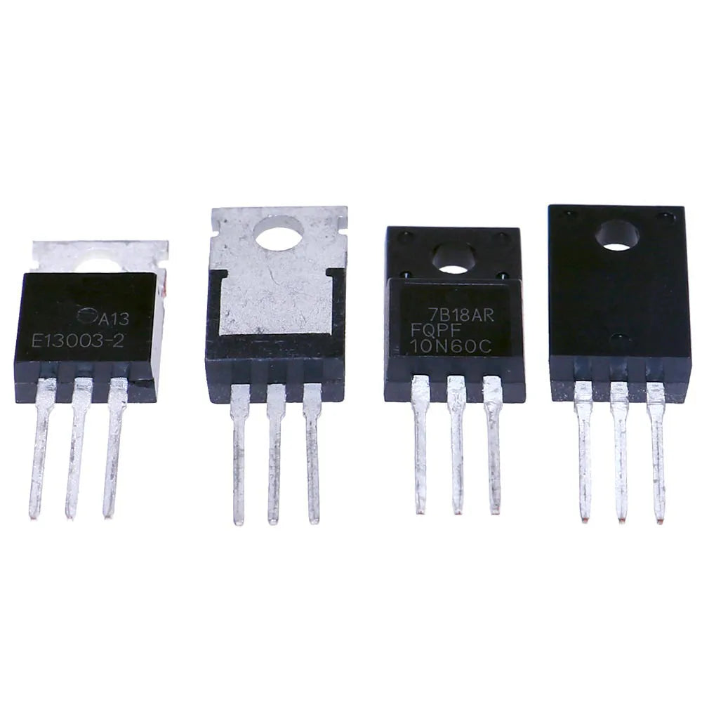 Kit Surtido Transistores/Diodos TO-220 - 10 Tipos (MOSFETs N-Ch, BJT, Schottky) en Caja (Total 50 Piezas)