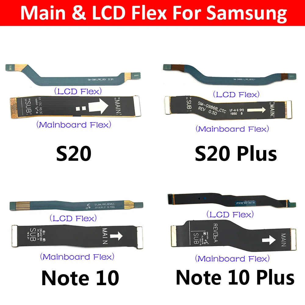 Cable Flex Conexión Múltiple (Puerto Carga, Placa Base, LCD) para Samsung Note 10 Lite/Note 20/S10 Plus/S20 FE (Nota: Verificar parte exacta)