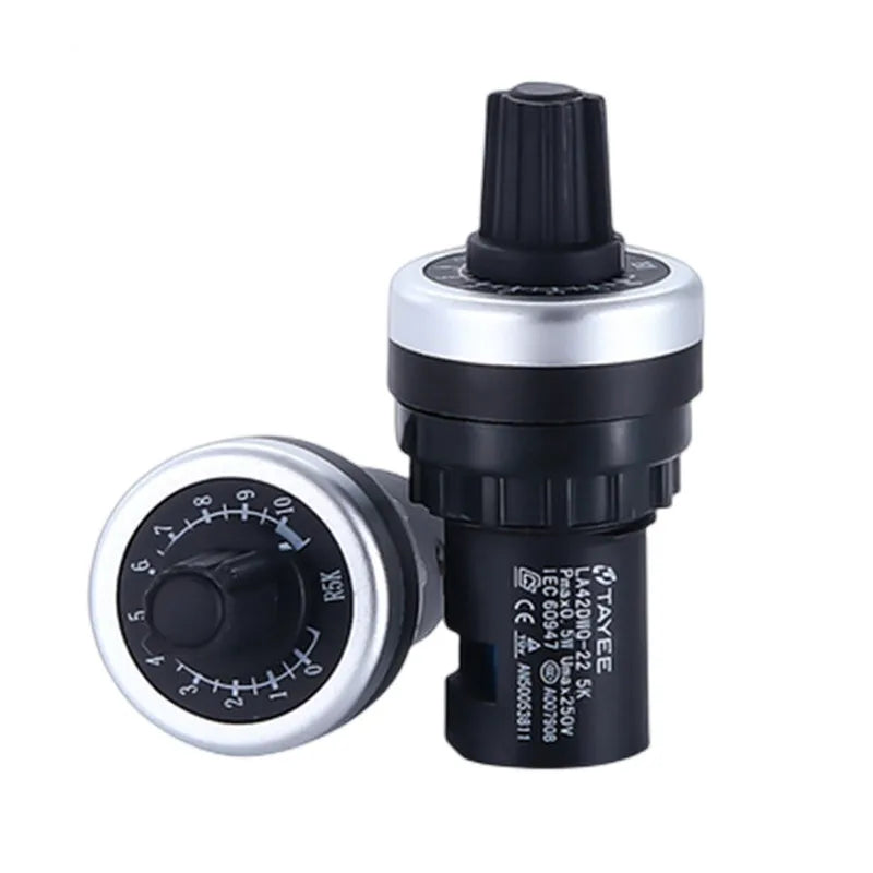 LA42DWQ-22 1K 2K 5K 10K 20k 50k 500k 22mm Diameter Pots Rotary Potentiometer Converter Governor Inverter Resistance Switch