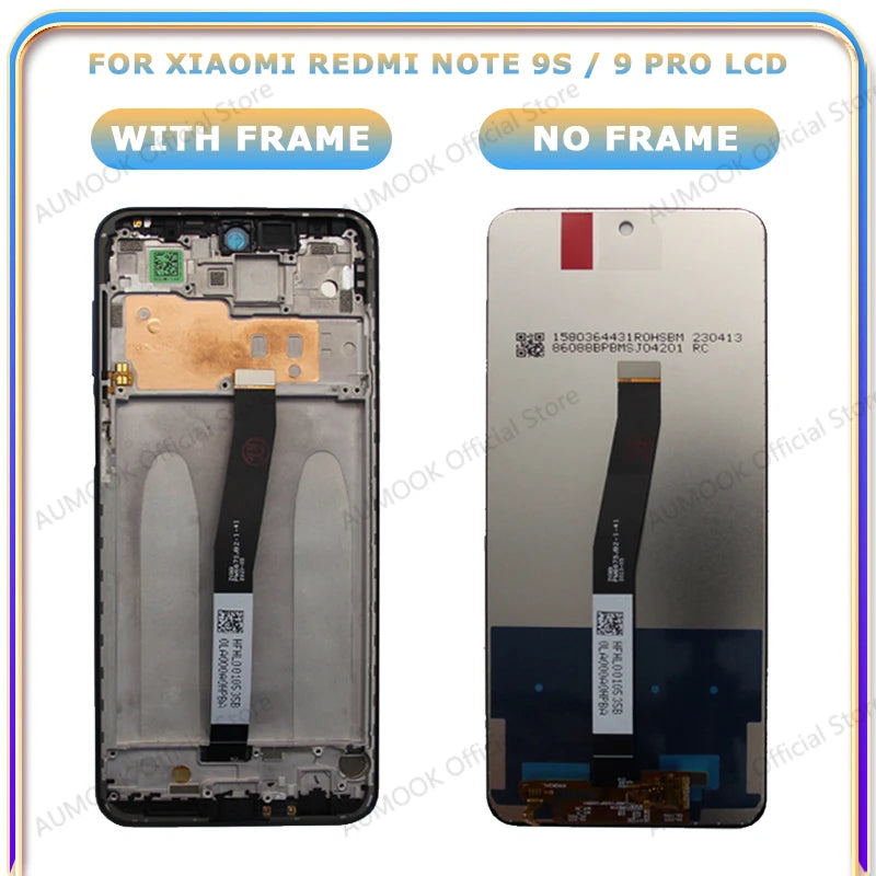 6.67" LCD Display For Xiaomi Redmi Note 9S Note 9 Pro Touch Screen Digitizer Assembly M2003J6A1G M2003J6B2G Replacement Parts