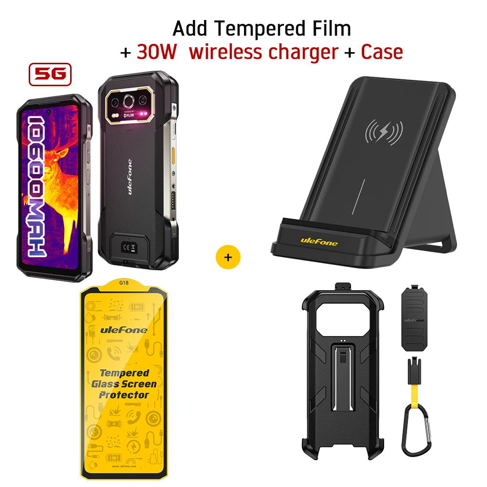 Celular Rugged Ulefone Armor 27T Pro 5G con Cámara Térmica FLIR® - 10600mAh, Android 14, 24GB/256GB, NFC