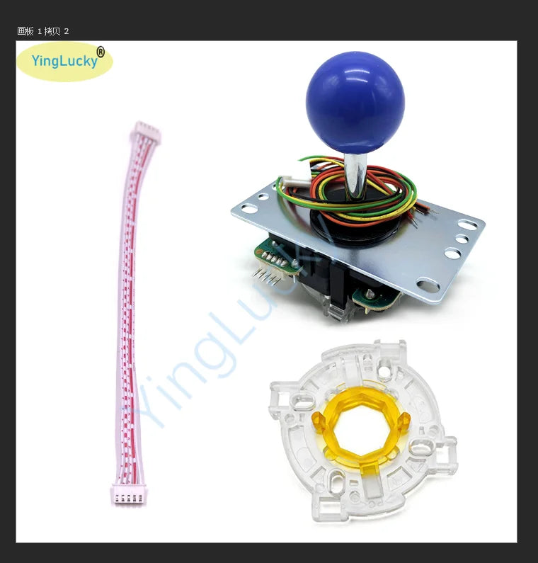 Joystick Original Sanwa JLF-TP-8YT Fighting Stick con Topball y Cable 5 Pines para Jamma Arcade/PC/PS3/PS4/XBOX DIY