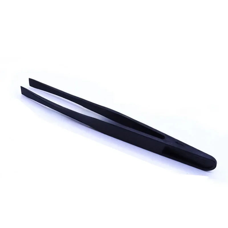 Pinzas Antiestáticas Fibra Carbono Herramienta Reparación Relojero (Plástico Negro)