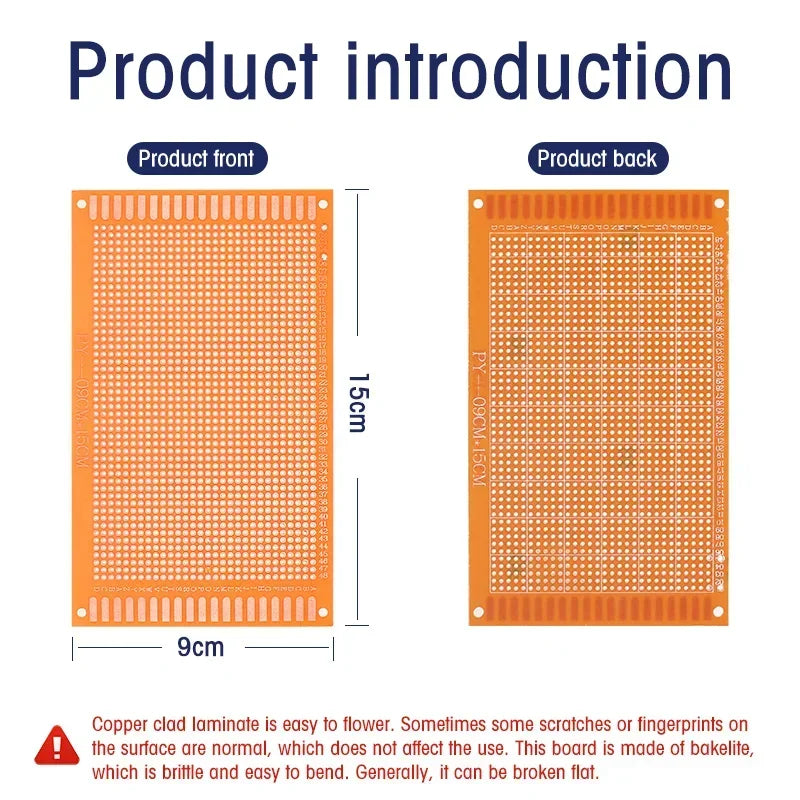 5/10pcs PCB Single Sided Circuit Board 5*7cm 7*9cm 9*15cm Bread Board Protoboard Universal Printed Circuit Boards DIY Set Yellow