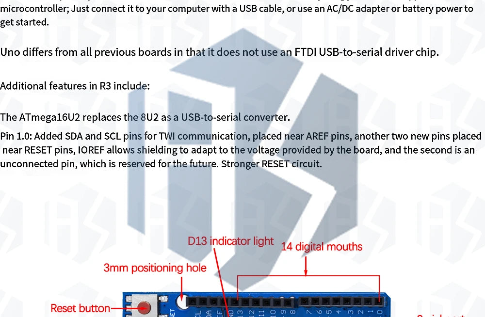 Placa Desarrollo Arduino UNO R3 (Oficial Certificada, ATMEGA16U2 + MEGA328P) con Cable USB Tipo A a B