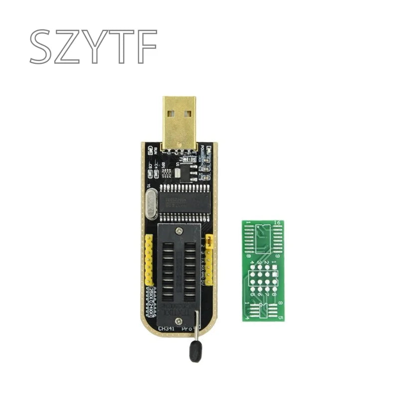 Kit Programador USB CH341A 24/25 Series EEPROM Flash BIOS + Clip Test SOIC8/SOP8