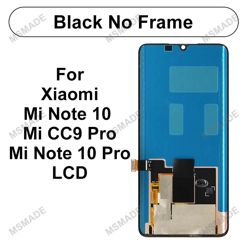 6.47" AMOLED For Xiaomi Note 10 LCD Display Touch Screen Assembly For Xiaomi CC9 Pro Display MI Note 10 Pro Replacement Parts