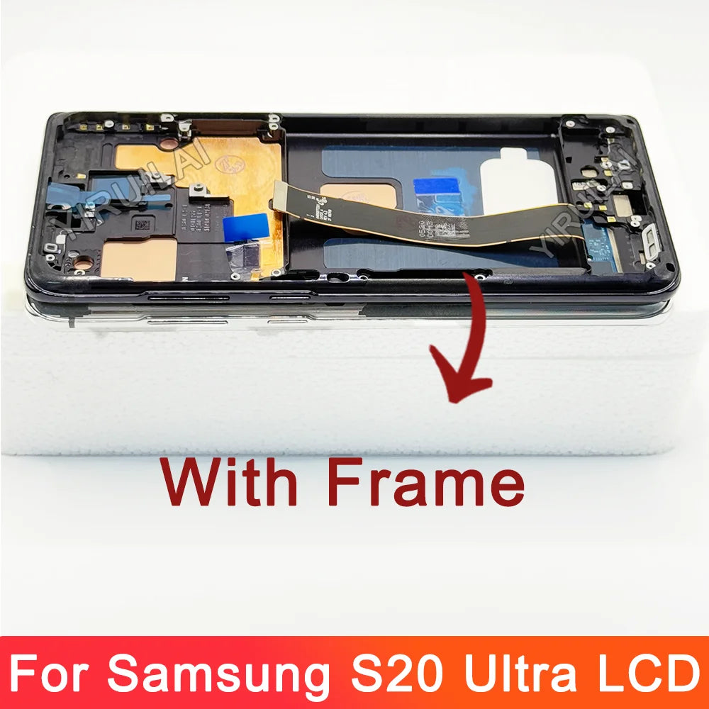 Pantalla Super AMOLED S20 Ultra para pantalla Samsung Galaxy S20 Ultra 5G pantalla Lcd pantalla táctil Digital con marco DIY
