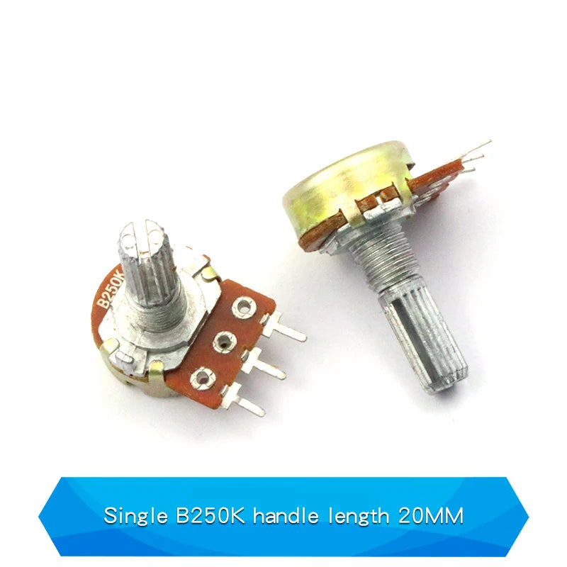 5PCS 5K 10K 20K 50K 100K 250K 500K Ohm WH148 20mm 3Pin Single link Linear Taper Rotary Potentiometer for Arduino