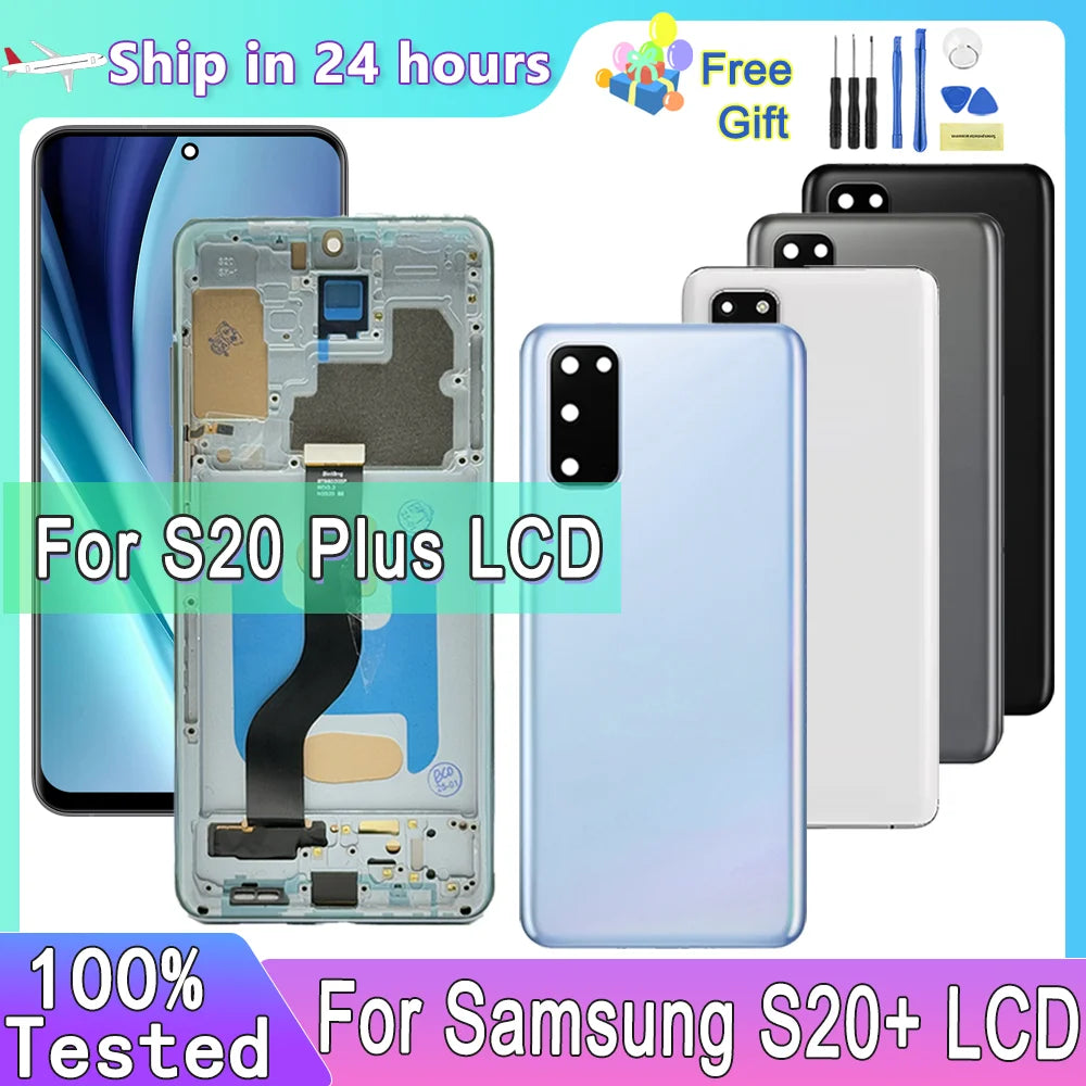 Pantalla TFT S20 Plus con marco para Samsung Galaxy S20 Plus G985F G986F pantalla LCD reemplazo de pantalla táctil Digital