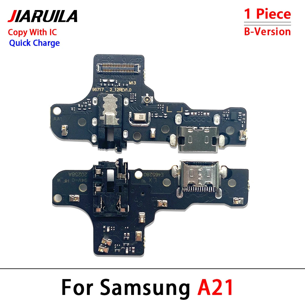 Placa Puerto Carga Micro USB con Micrófono, IC y Flex para Samsung Galaxy A02/A02S/A03S/A12/A21S/A31/A51 (1 Unidad)