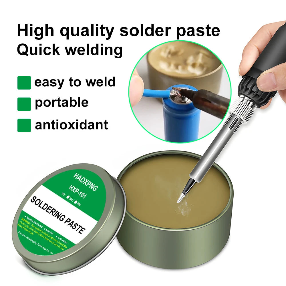 Pasta Soldar Flux Colofonia Sin Plomo Fácil Soldadura para Reparación Hierro/Chapa Acero Inoxidable/Níquel Alambre
