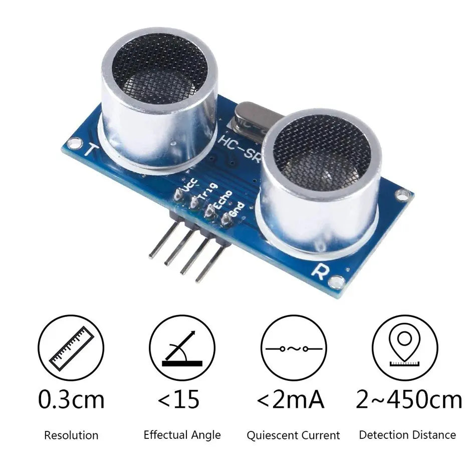 Módulo Sensor Distancia Ultrasónico MELIFE HC-SR04 con Soporte Montaje y Set Cables para Arduino Mega R3/Mega2560 Robot (5 Unidades)