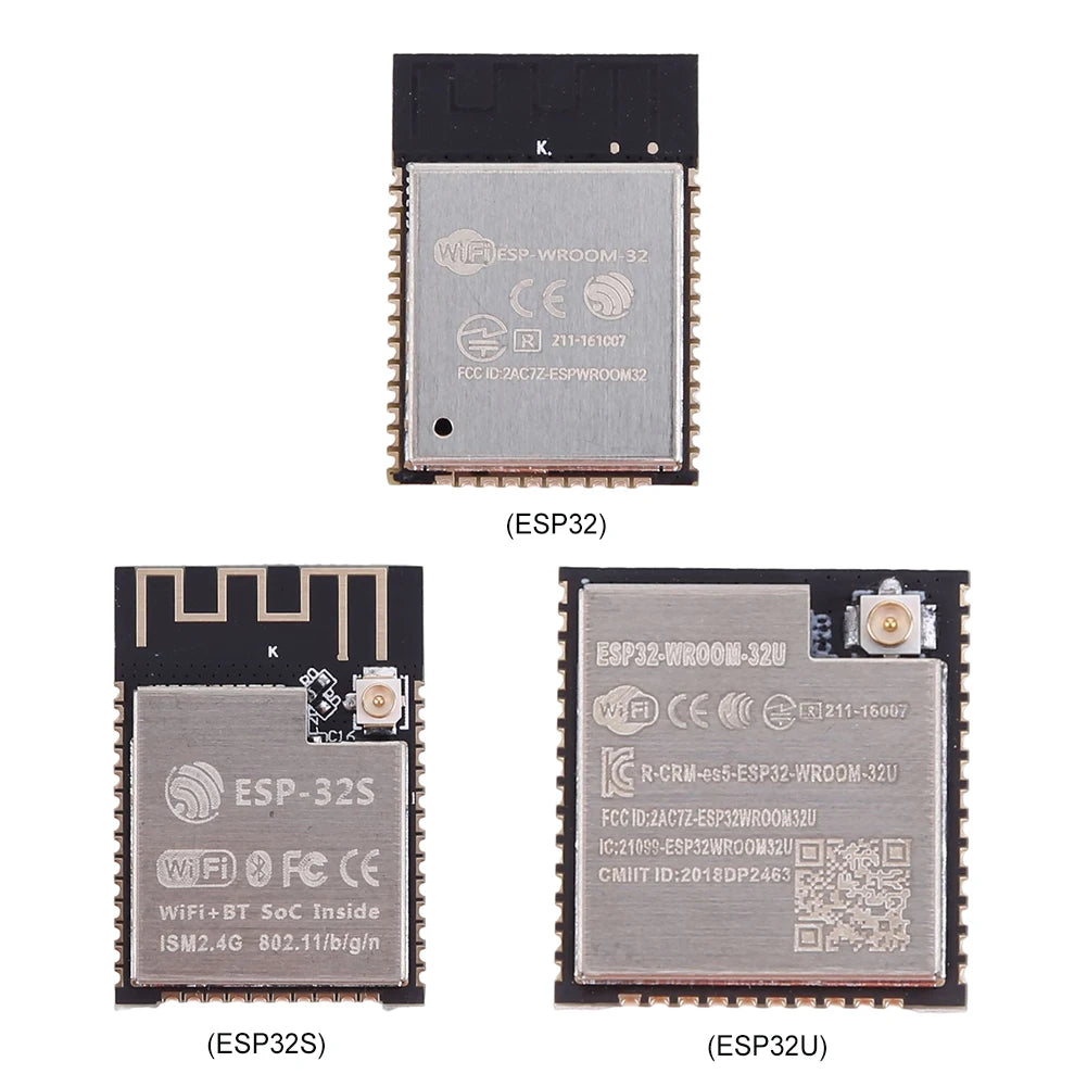 Módulo WiFi Inalámbrico ESP-WROOM-32 / ESP32 / ESP32S / ESP32U (150 Mbps, CPU Doble Núcleo, Sensor Hall)