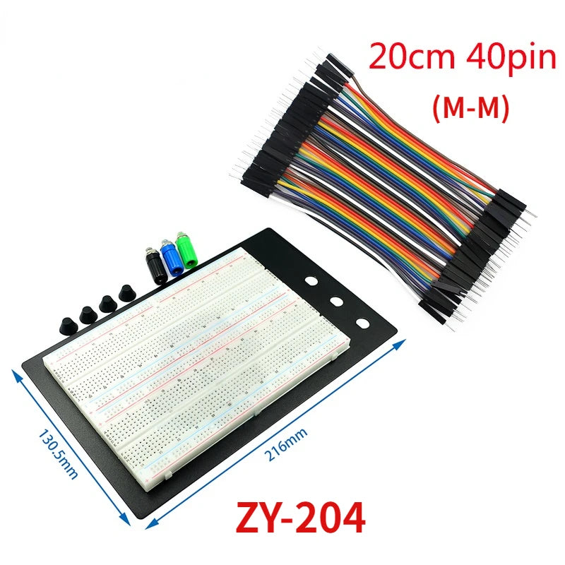 Breadboard Jumper Wire Dupont Line Kit MB102 ZY-204 400 Tie Points Solderless PCB Breadboard DIY Mini Test Protoboard Kits