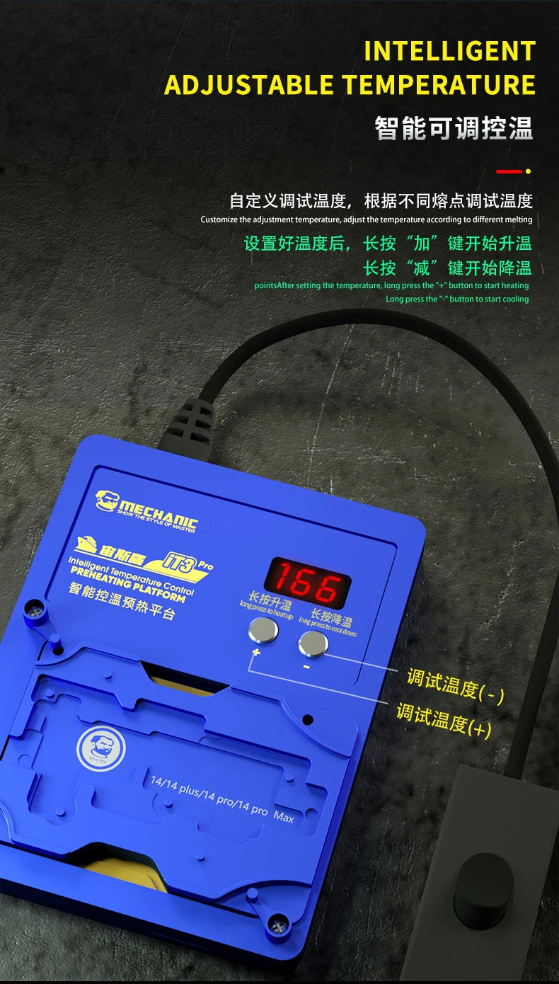 MECHANIC IT3 Pro Intelligent Preheating Platform Tool for IPhone X-15PM Motherboard Layered and IC Chip BGA Dot Matrix Repair