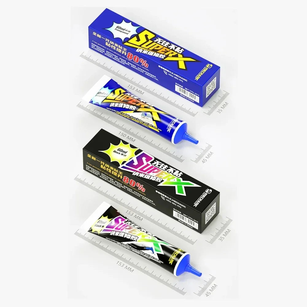 Adhesivo Pegamento Nano MECHANIC SUPER X (60ml) para Reparación Soporte/Tapa Trasera Teléfono Móvil (Sellador)
