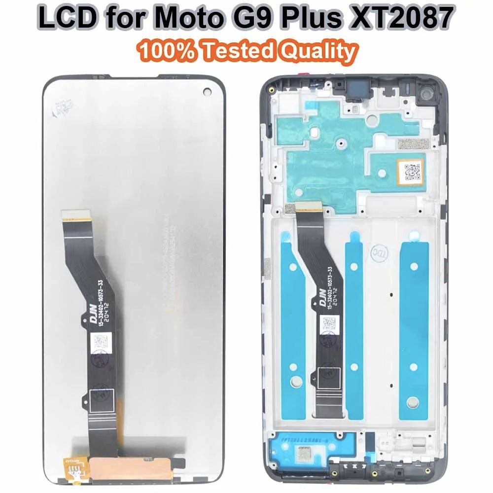 New LCD for Motorola Moto G9 Plus XT2087-1 LCD Display Touch Screen Assembly Replacement for Moto G9 Plus XT2087 LCD With Frame