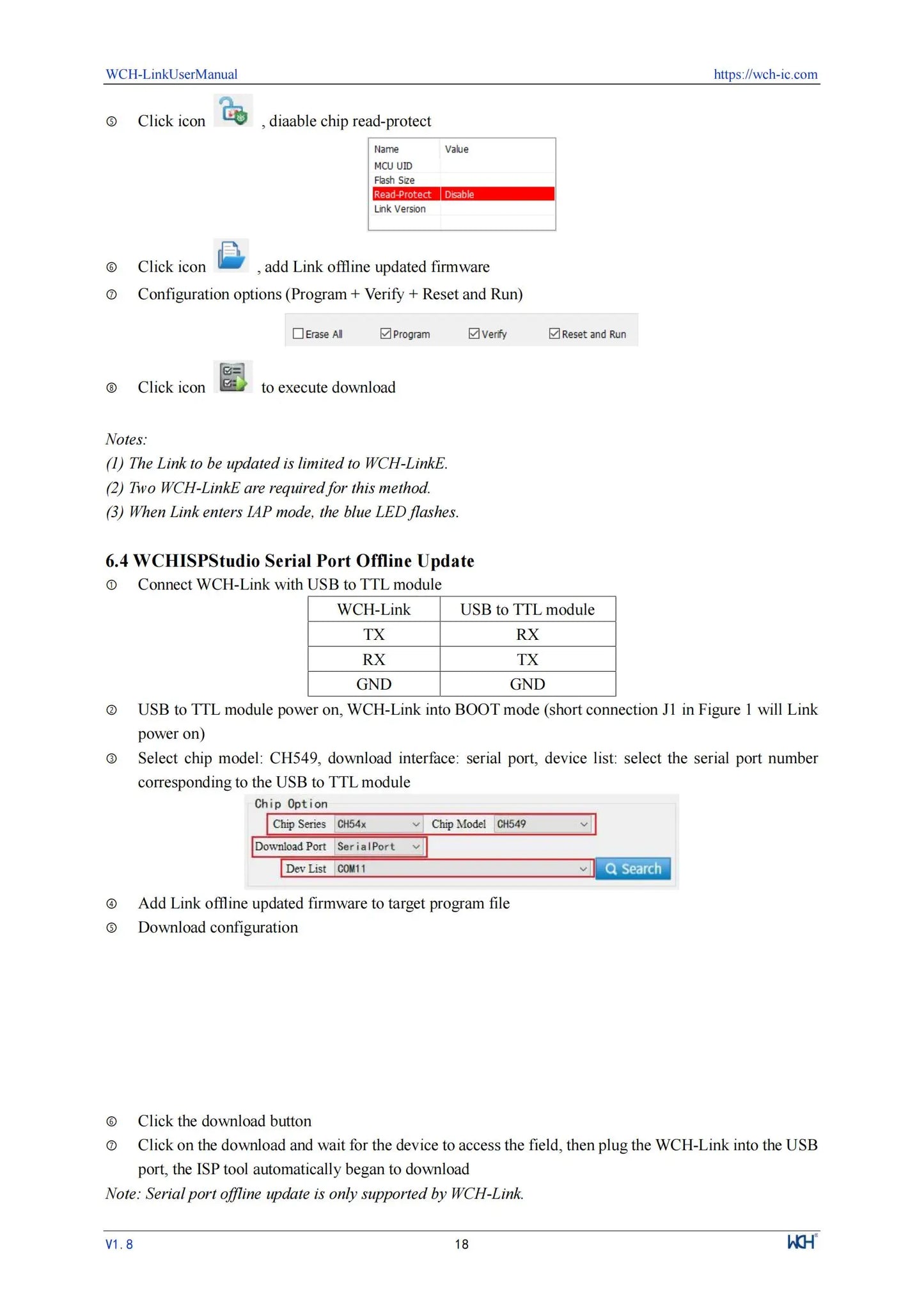 Adaptador Debugger/Descarga Online WCH LinkE (Soporta WCH RISC-V MCU / ARM SWD, USB a Serial)