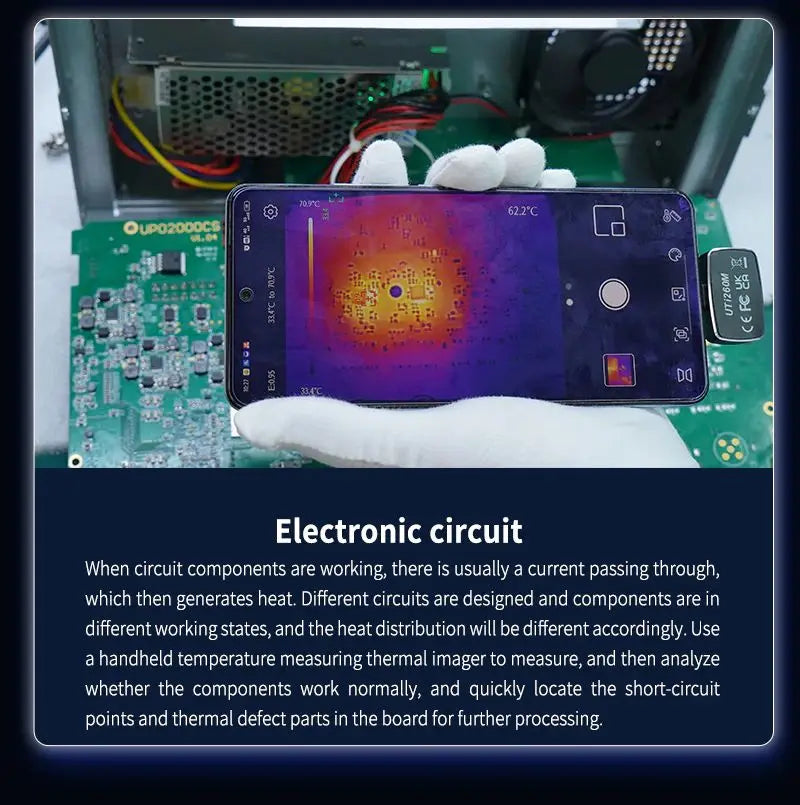 Termógrafo UNI-T UTi260M para Smartphone (Tipo C) - Cámara Térmica Infrarroja Tuberías/Circuitos PCB (No iPhone)