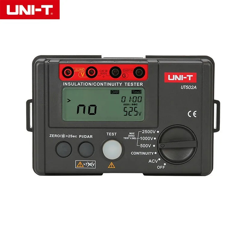 Probador Resistencia Aislamiento UNI-T UT501A/UT501C/UT502A/UT502C - Megóhmetro Digital Ohm Tester, Auto Rango, Backlight