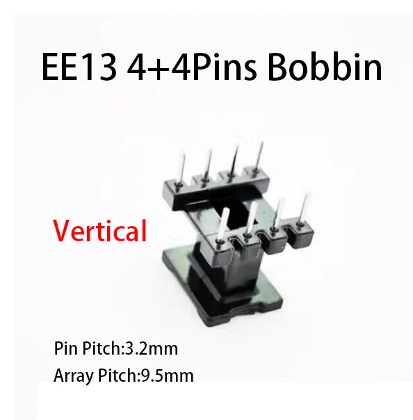 Núcleo Ferrita EE13 PC40 con Bobina Vertical/Horizontal (6/8/10 Pines)