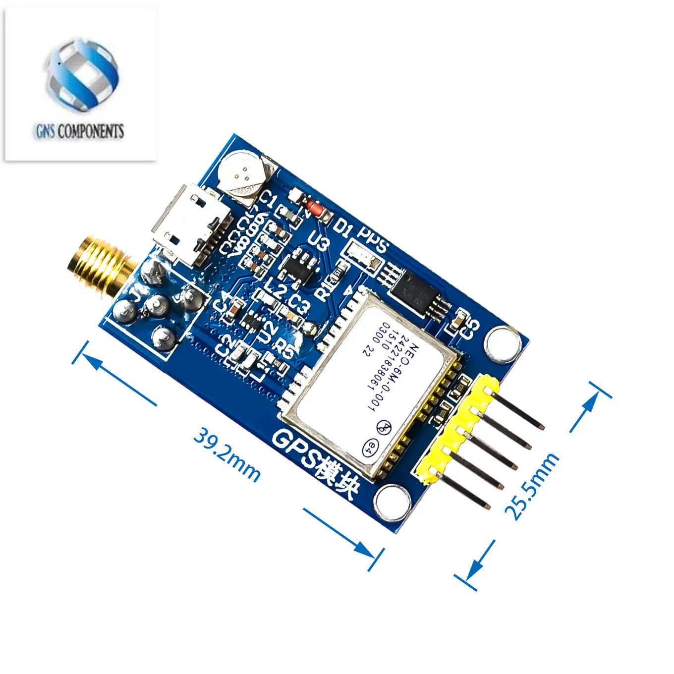 Placa Desarrollo Módulo Posicionamiento Satelital GPS NEO-6M / NEO-7M / NEO-8M para Arduino/STM32/C51/MCU