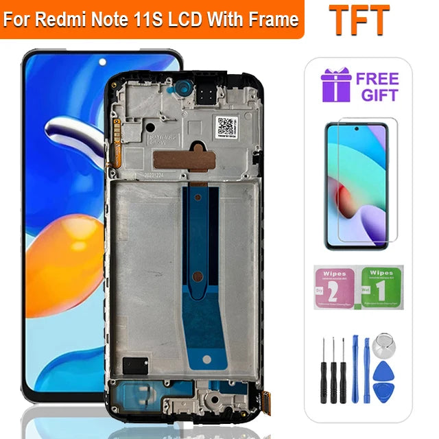Super AMOLED LCD For Xiaomi Redmi Note 11 LCD 2201117TG LCD Display Touch Screen Digitizer Assembly For Redmi Note 11S LCD