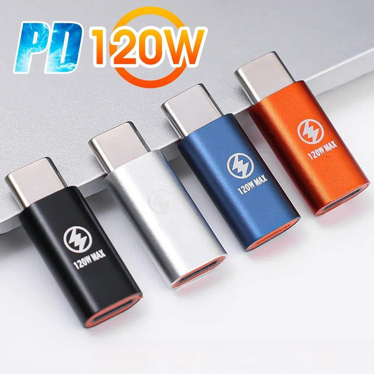 Lote 1-3 Pcs Adaptador Convertidor Carga Rápida PD 120W Lightning Hembra a USB-C Macho para iPhone 15/14/13/iPad/Samsung