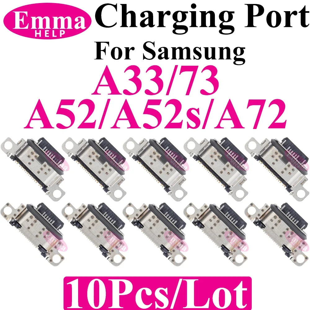 10 Uds conector de puerto de carga Original para Samsung A15 A05S A25 A35 A55 A13 A04S A14 A23 A33 A24 A34 A54 A53 Pin de cargador USB Plu
