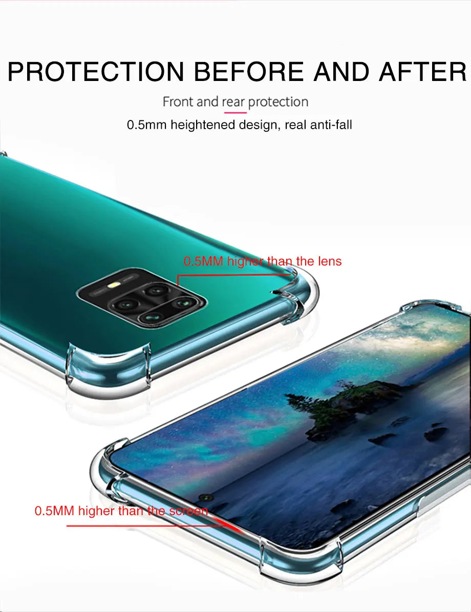 Funda Carcasa TPU Transparente Suave Anti-Golpes (Airbag Grueso) para Xiaomi Redmi Note 9/9S/Note 9 Pro