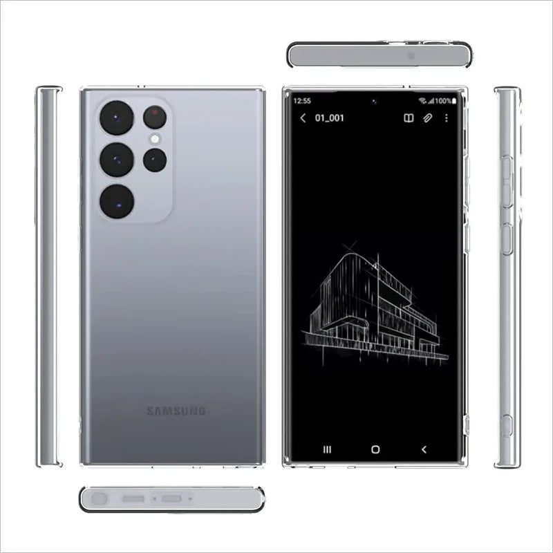 Funda Carcasa Silicona Suave Transparente para Samsung Galaxy A12/A13/A23/A52/A52S/A53/A54/A55 / S20 FE / S21-S25 Ultra / Note 20 Ultra