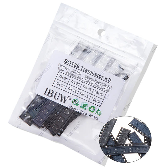 Kit Surtido Reguladores Voltaje SMD SOT-89 - 8 Tipos (78L05-15, 79L05) x 10 Unidades (Total 80 Piezas)