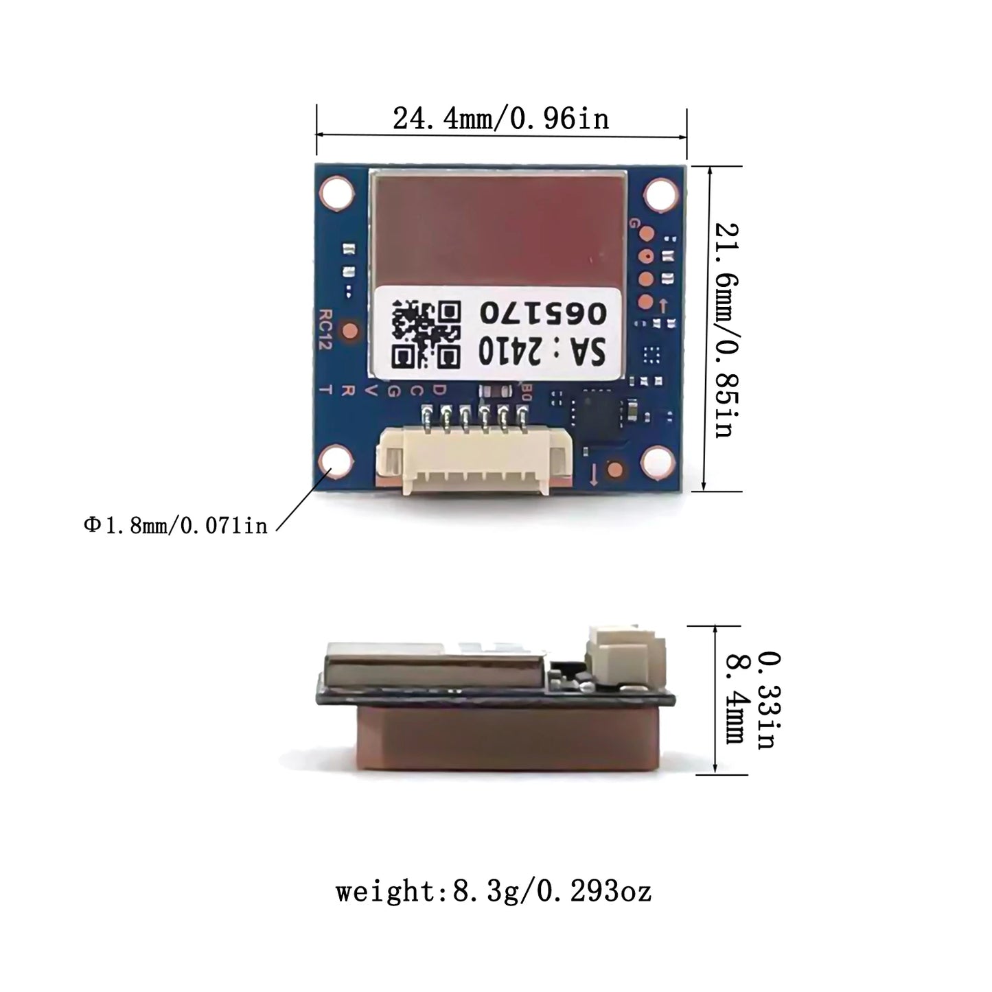 Módulo GNSS UAV UBLOX M10 (GPS/BDS/GLONASS/GALILEO, 18Hz) con Compás Multi-Sistema para Drones