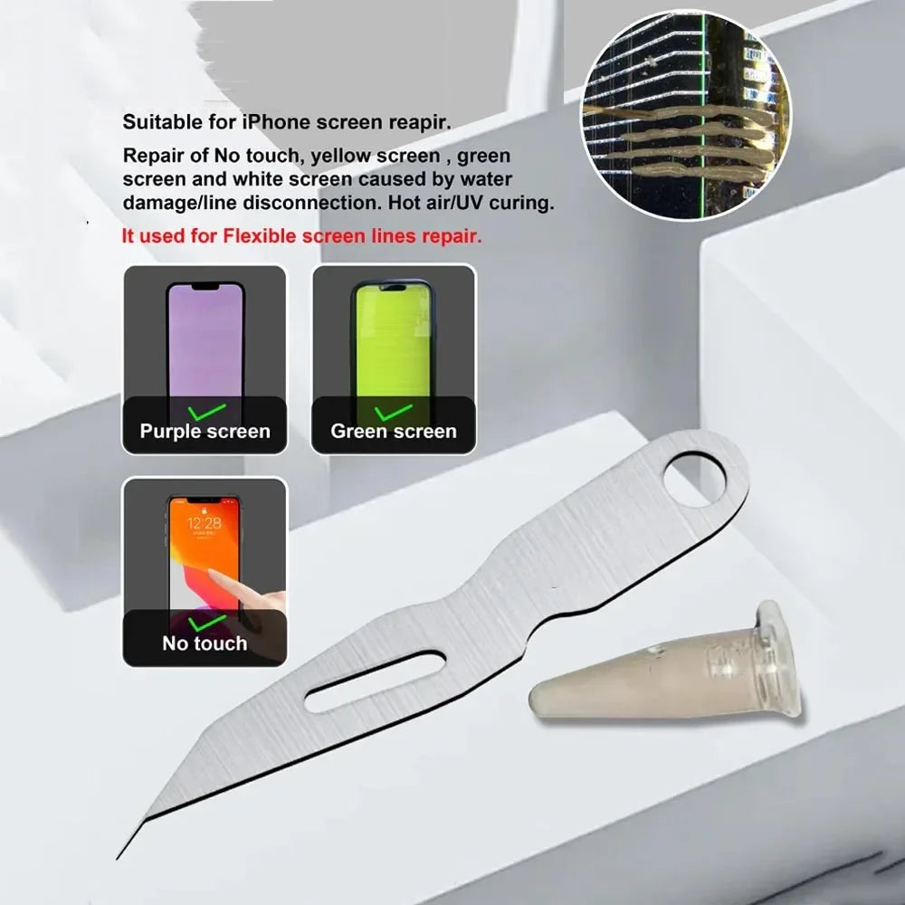 Cuchilla Ultra Fina Reparación Línea Pantalla ITO Nano Pasta Plata Conductiva / Cable Flex LCD