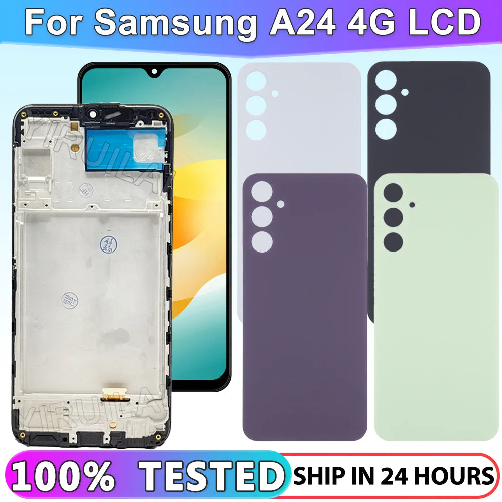 Pantalla probada A24 4G para Samsung A24 4G A245 SM-A245F SM-A245F/DS pantalla LCD reemplazo del ensamblaje del digitalizador de pantalla táctil