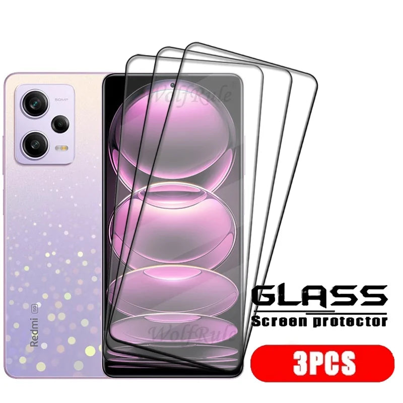 4PCS For Redmi Note 12 Pro 5G Glass Xiaomi Redmi Note 12 Pro Tempered Glass Full Cover Glue Screen Protector Redmi Note 12 Pro