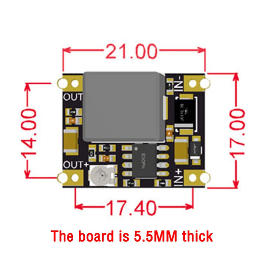 Mini Módulo Convertidor Buck DC-DC 3A 6V-40V a 5V/9V/12V/24V Step-Down Regulador Voltaje PCB