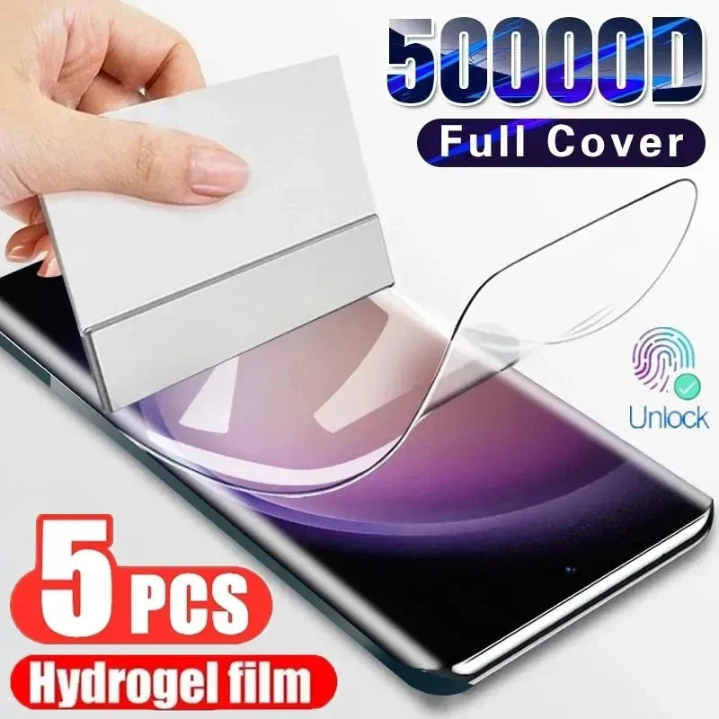 Film Hidrogel Protector Pantalla para Samsung Galaxy S8-S10 Plus/FE / S20-S24 Ultra / Note 9/10/20 Plus (5 Unidades)