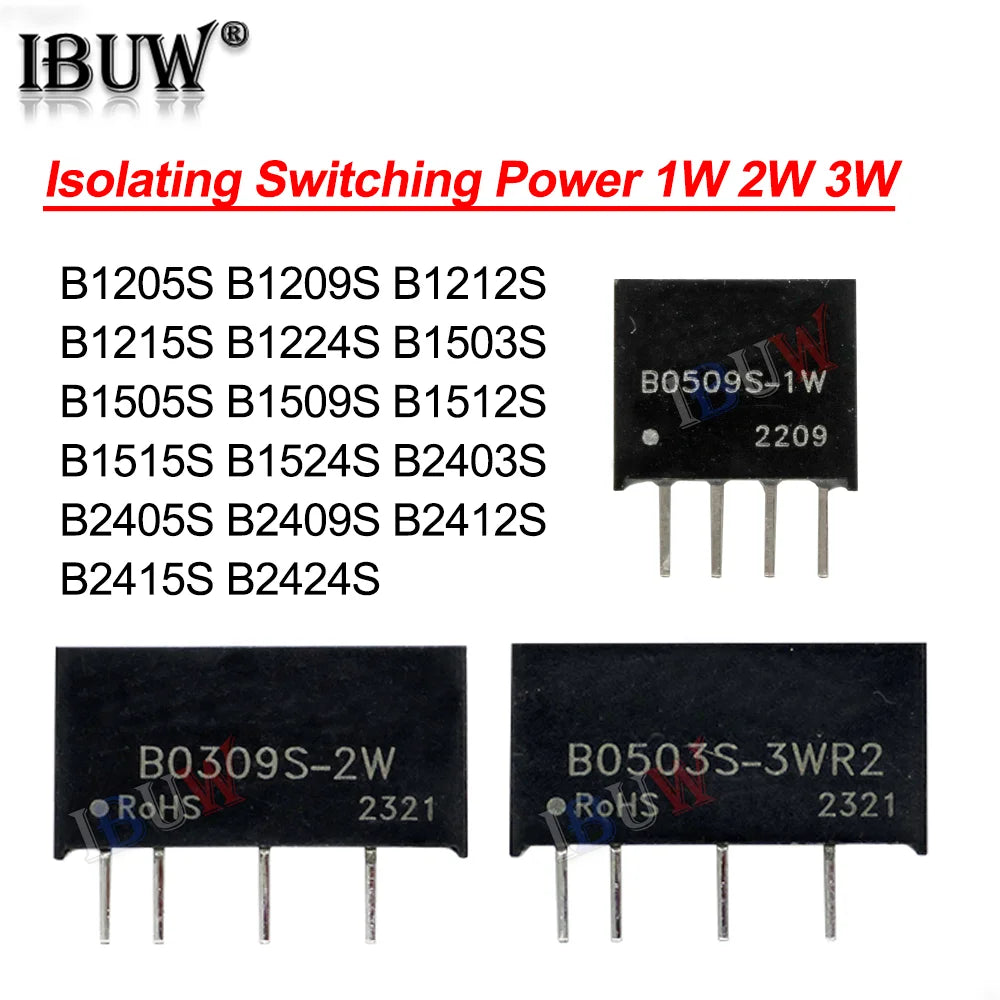 Módulo Fuente Alimentación Aislada Regulada DC-DC 1W/2W/3W (B1205S-B1224S, B1503S/B1505S)