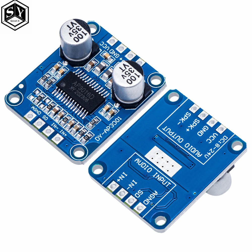 Módulo Amplificador Digital Mono Clase D Alta Potencia DC 8V-24V 4-8 Ohm (30W-300W)