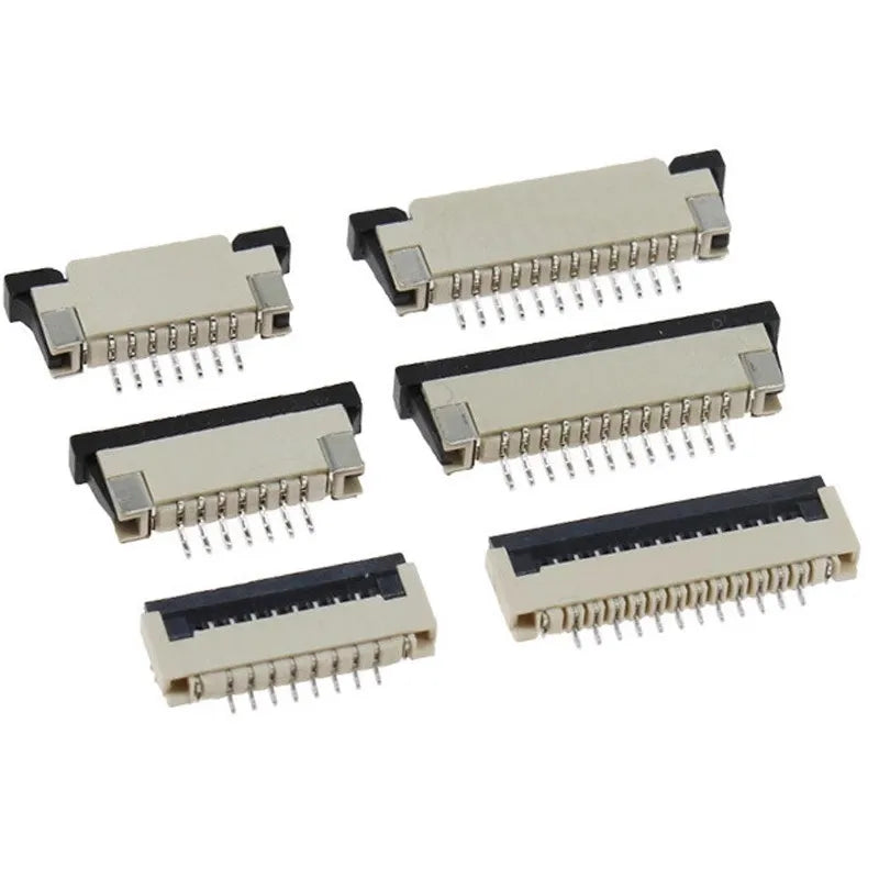 10pcs FPC FFC socket Connector 0.5mm 1mm Pitch Flat Cable Flip bottom connection 4-5-6-7-8-9-10-12-14-15-16-18-20-22-24-26 Pin Pines