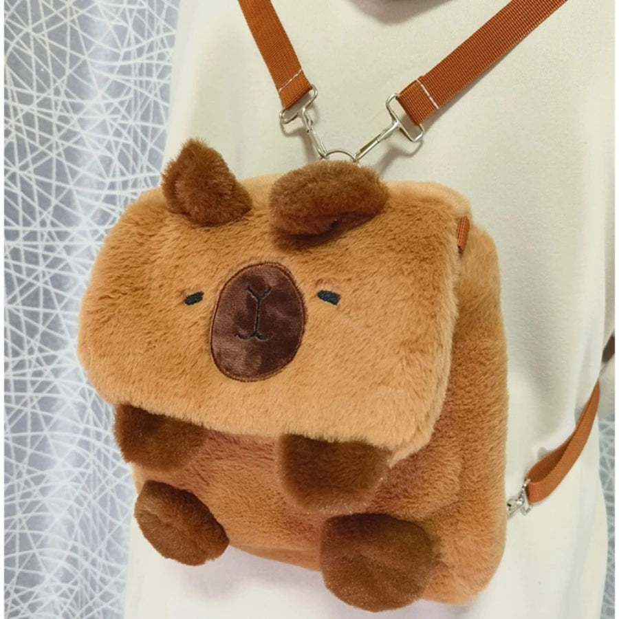 Mochila Peluche Capibara Kawaii Bolso Hombro/Mini Morral Muñeco Peludo Regalo