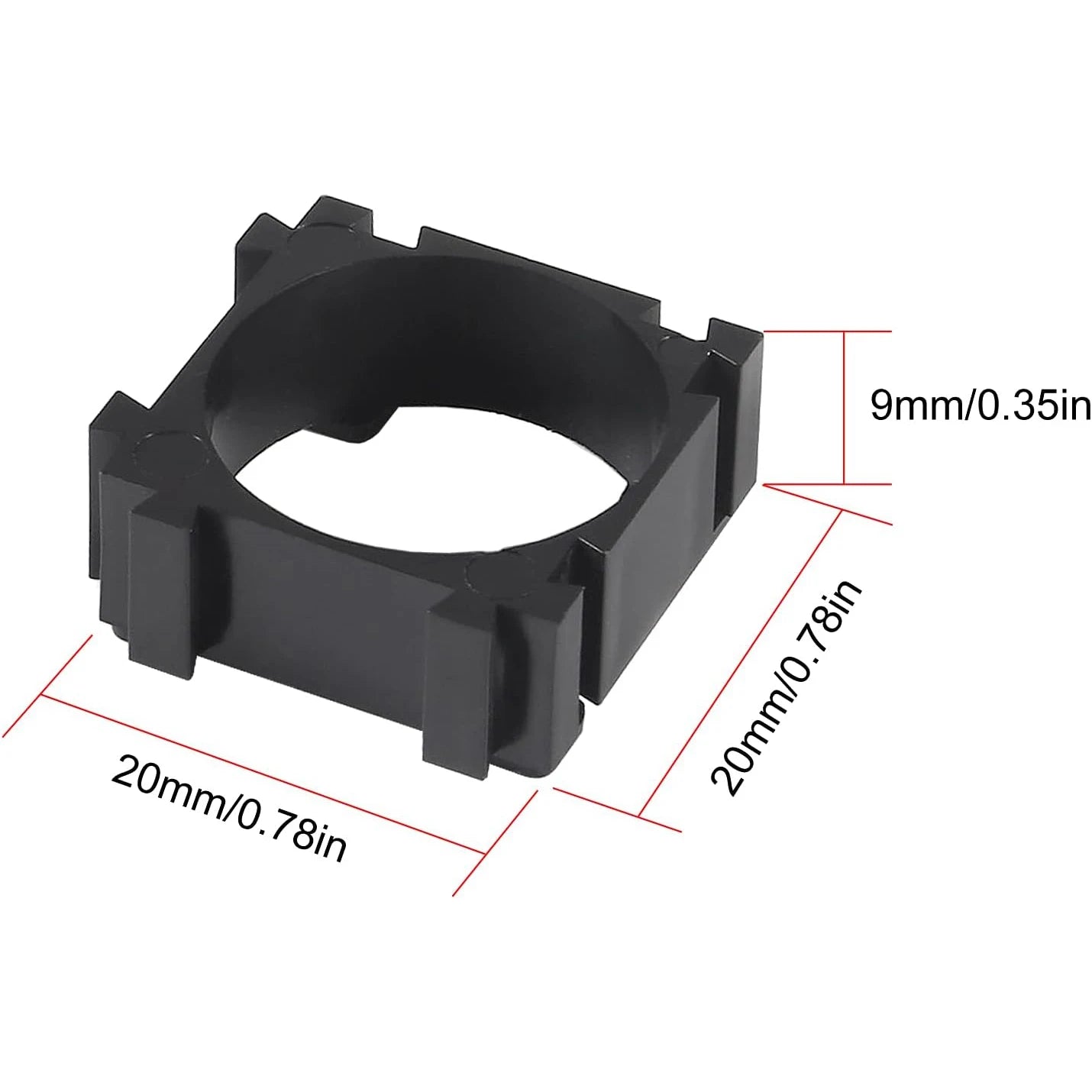 Soporte Plástico Batería Litio 18650 (Pack Bracket Cilíndrico, Espaciador Celda) para Montaje Fijo DIY (100 Unidades)