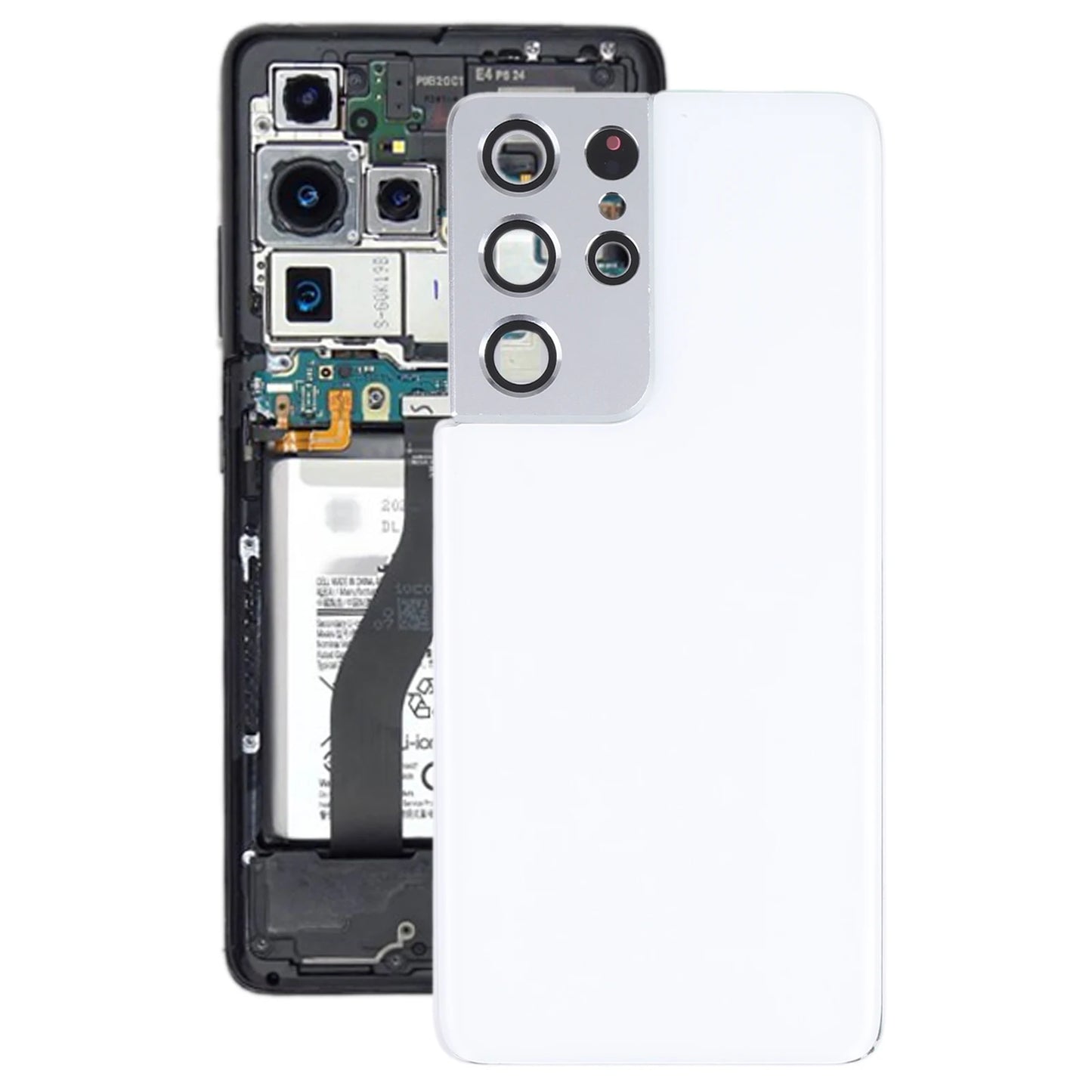 Tapa Trasera Batería con Cubierta Lente Cámara para Samsung Galaxy S21 Ultra 5G (Repuesto Reparación Teléfono)