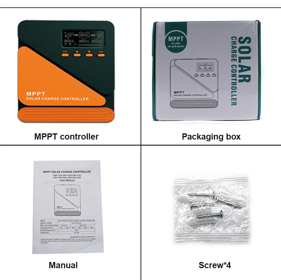 EASUN Solar Charge Controller MPPT 60A 50A 40A 30A 20A 10A Solar Panel Solar Charge Regulator 12V 24V Battery PV Input 100VOC