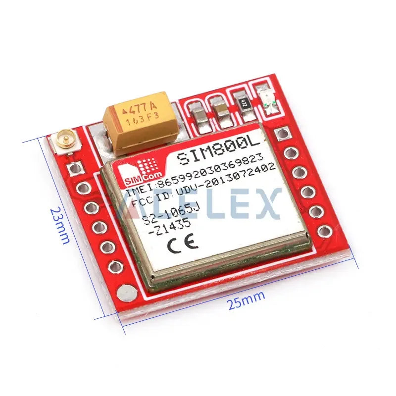 Módulo GSM/GPRS SIM800L (MicroSIM, Quad-Band, Serial TTL) Placa Core Pequeña