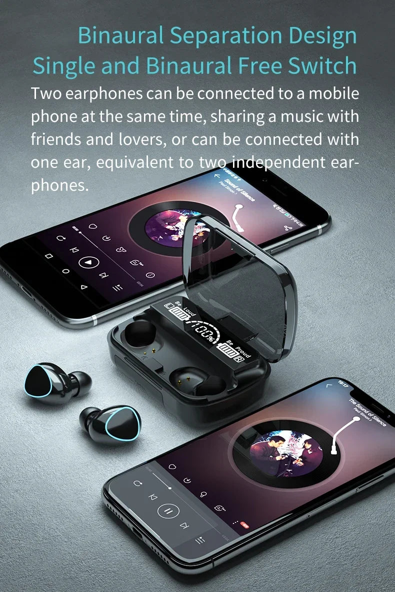 Auriculares Inalámbricos M10 TWS Bluetooth 5.0 con Caja Carga 3500mAh (Micrófono, Estéreo 9D, Deportivos, Impermeables)